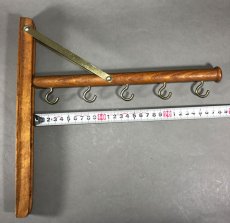 画像5: 1920's  "Wood＆Seel" Wall Mount Folding Hanger Rack (5)