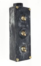 画像1: 1930-40's "Triple" Iron×Brass Toggle Switch (1)