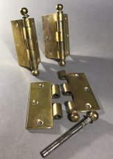 画像1: 1930's 特大 "Ball Tip" Door Hinges【3-set】 (1)