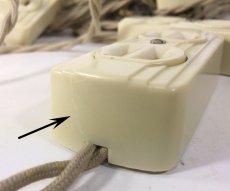 画像10: -＊残りラスト1台＊- 1950's【4m】Extension Cord + Bakelite 2-Outlet (10)