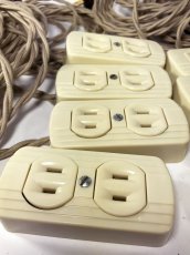 画像5: -＊残りラスト1台＊- 1950's【4m】Extension Cord + Bakelite 2-Outlet (5)