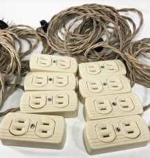 画像3: -＊残りラスト1台＊- 1950's【4m】Extension Cord + Bakelite 2-Outlet (3)