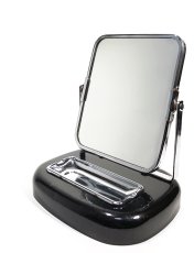 画像1: 1950's【BLACK × SILVER】Shaving Mirror (1)