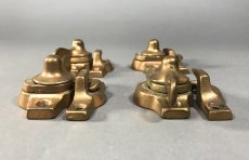 画像2: 1900-1920's Bronze Plated Steel Window Sash Locks w/ catch 【4個セット】 (2)