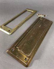 画像1: 1930-40's Brass Mail Slot w/ interior trim (1)