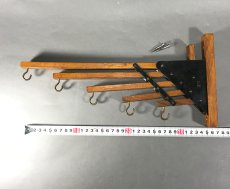 画像4: 1920-30's "Holds more Hanger" Wood＆STEEL Folding Hanger (4)