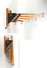 画像1: 1920-30's "Holds more Hanger" Wood＆STEEL Folding Hanger (1)