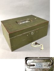 画像1: 1940's "ASCO NEW YORK" Steel Cash Box with Key (1)