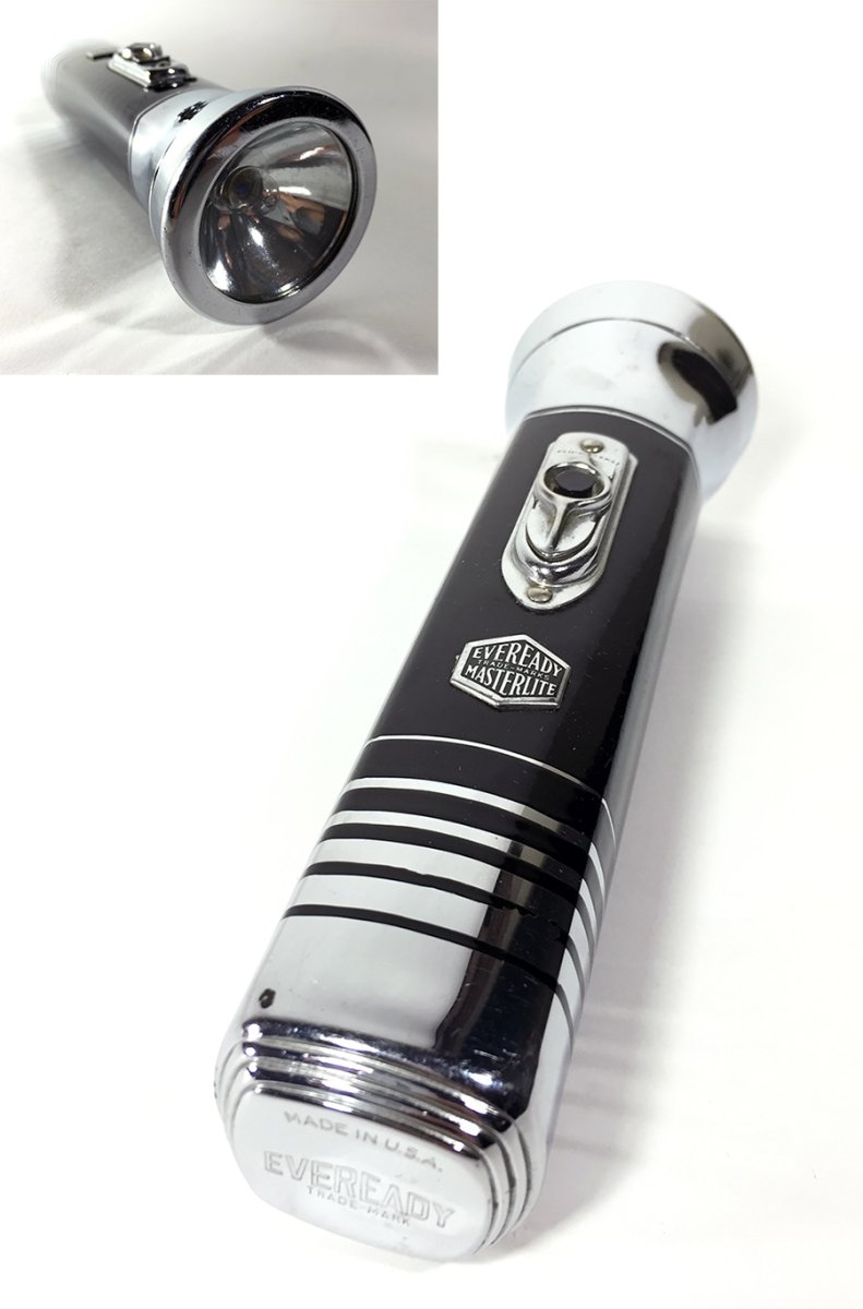 画像3: 1930-40's 【EVEREADY】Art Deco Flash Light "BLACK × SILVER" (3)