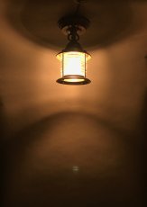 画像2: 1930's "Lantern" Solid Copper Porch Lamp  (2)