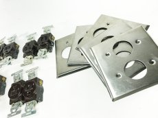 画像4: 【9個セット】 Stainless Cover Plates Outlets (4)