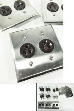 画像1: 【9個セット】 Stainless Cover Plates Outlets (1)