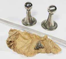 画像4: 1920-40's "Nickel & Clear Glass"  Towel Bar (4)