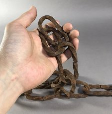 画像4: 1930-50's Twisted Rusty Chain【145cm-太いです】 (4)