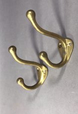 画像2: Early-1900's Cast Brass "Hat＆Jacket" Hook【2-set】 (2)