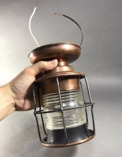 画像10: 1930's "Caged" Solid Copper Porch Lamp  (10)