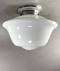 画像3:  1920-40's Milk Glass "School House" Ceiling Light  (3)