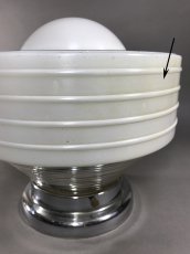 画像5:  1940-Early 1950's Milk Glass "Art Deco" Ceiling Light  (5)