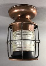 画像2: 1930's "Caged" Solid Copper Porch Lamp  (2)