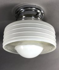 画像3:  1940-Early 1950's Milk Glass "Art Deco" Ceiling Light  (3)