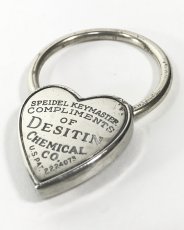 画像1:  1940's  ♡Heart Shaped♡ Advertising Key Ring  (1)