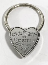 画像2:  1940's  ♡Heart Shaped♡ Advertising Key Ring  (2)