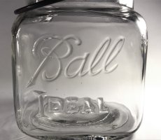 画像3: 1920-30's "Ball" Old Glass Jar【Square】 (3)