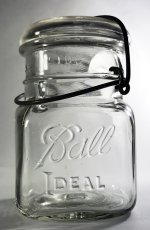 画像1: 1920-30's "Ball" Old Glass Jar【Square】 (1)