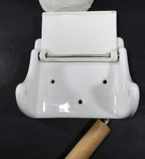 画像9: 1920-30's German-Deco ""Porcelain" Toilet Paper Holder (9)