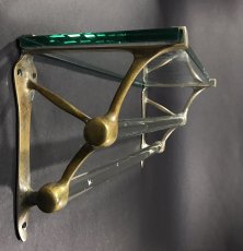 画像1: 1900-20's Cast-Brass "Spider Web" Bathroom Rack/Shelf (1)