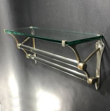 画像2: 1900-20's Cast-Brass "Spider Web" Bathroom Rack/Shelf (2)