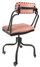 画像1: -☆PINK ＆ BLACK☆- 【1950's Style】 1930's "Studded Backrest" Desk Chair (1)