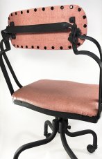 画像9: -☆PINK ＆ BLACK☆- 【1950's Style】 1930's "Studded Backrest" Desk Chair (9)