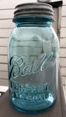 画像4: 1930-60's Old "BLUE" Glass Mason Jar 【バラ売り】 (4)