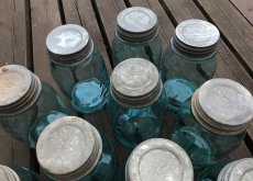 画像2: 1930-60's Old "BLUE" Glass Mason Jar 【バラ売り】 (2)