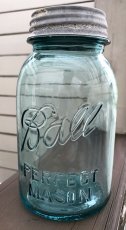 画像6: 1930-60's Old "BLUE" Glass Mason Jar 【バラ売り】 (6)