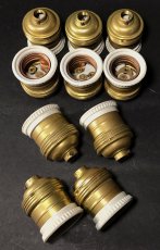 画像1: 【Dead Stock】 "E26" French Made Brass & Porcelain Lamp Socket バラ売り (1)