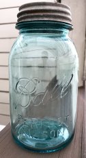 画像7: 1930-60's Old "BLUE" Glass Mason Jar 【バラ売り】 (7)