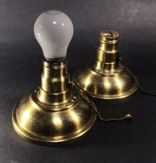 画像1: 1910-20's Brass Lamp Holder 【2個セット】 (1)