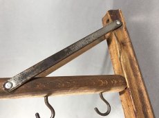 画像5: 1920's  "Wood＆Seel" Wall Mount Folding Hanger Rack (5)