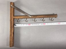 画像8: 1920's  "Wood＆Seel" Wall Mount Folding Hanger Rack (8)