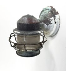 画像1: 1930's "Shabby" Caged Porch Lamp (1)