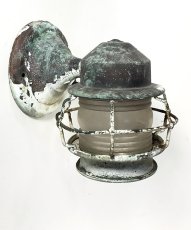 画像2: 1930's "Shabby" Caged Porch Lamp (2)