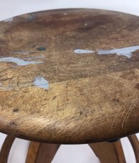 画像15: 1950's "ART DECO" Germany Wooden Workshop Stool (15)