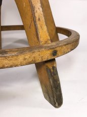 画像11: 1950's "ART DECO" Germany Wooden Workshop Stool (11)