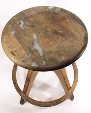 画像2: 1950's "ART DECO" Germany Wooden Workshop Stool (2)