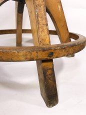 画像10: 1950's "ART DECO" Germany Wooden Workshop Stool (10)