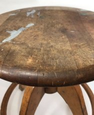 画像17: 1950's "ART DECO" Germany Wooden Workshop Stool (17)