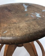 画像16: 1950's "ART DECO" Germany Wooden Workshop Stool (16)