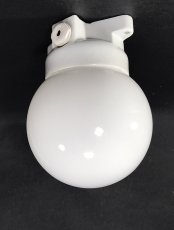 画像1: 1940-50's German Milk Glass＆Porcelain Ceiling/Wall Light (1)